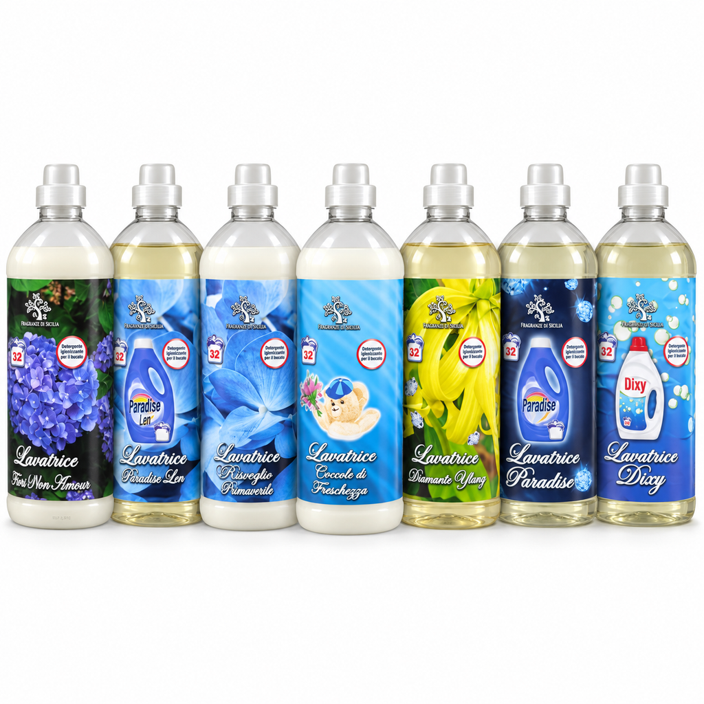 Multi Set 7 Detersivi Lavatrice Profumati – 32 Lavaggi x 1,5L x 7