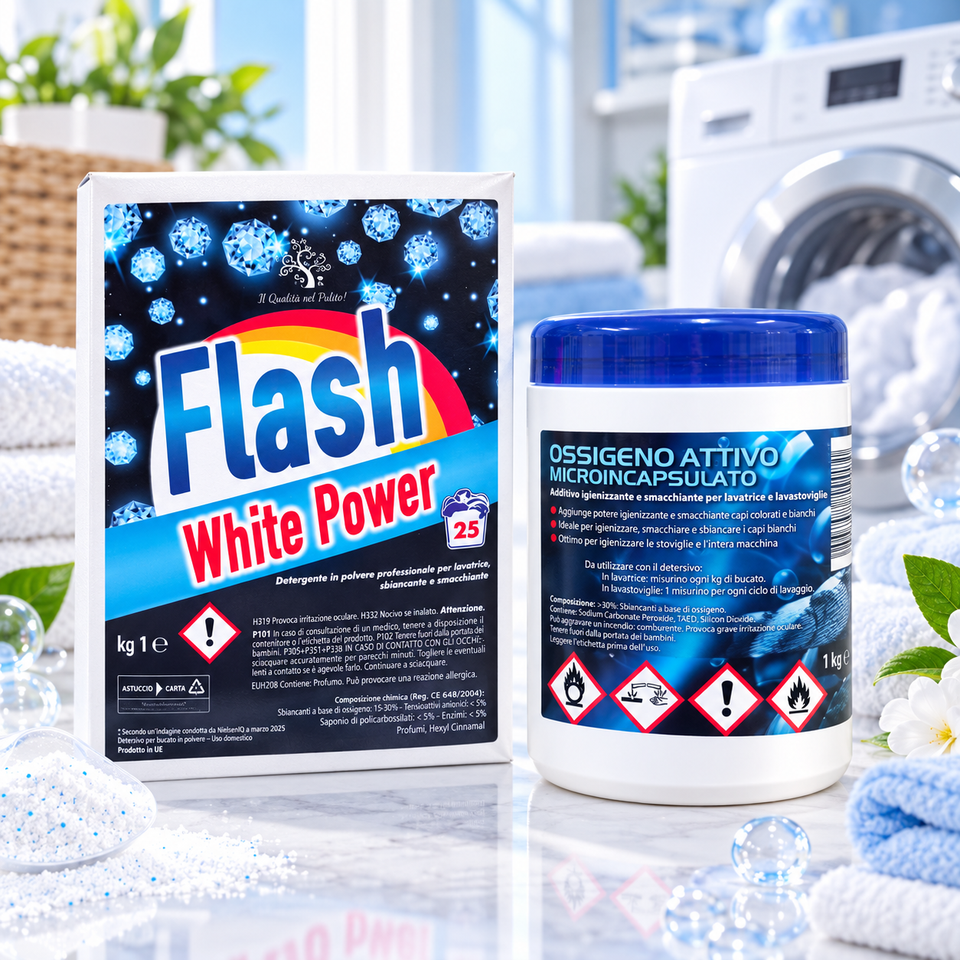 SET BUCATO FLASH WHITE POWER + OSSIGENO ATTIVO – 2 KG