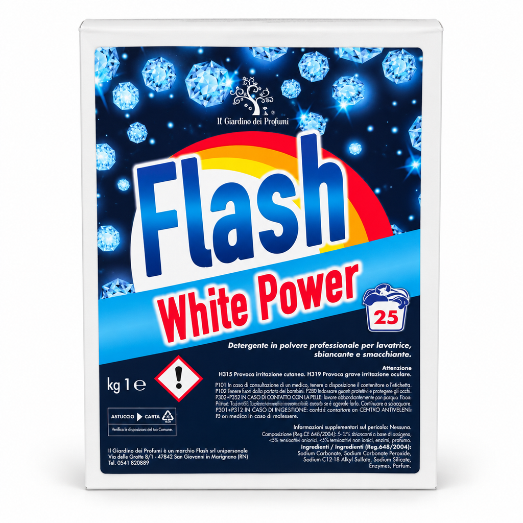 FLASH WHITE POWER 1 KG – DETERSIVO SBIANCANTE E SMACCHIANTE