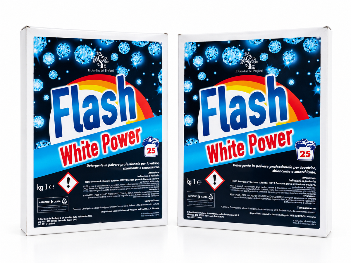 SET 2X FLASH WHITE POWER 1 KG – DETERSIVO SBIANCANTE E SMACCHIANTE