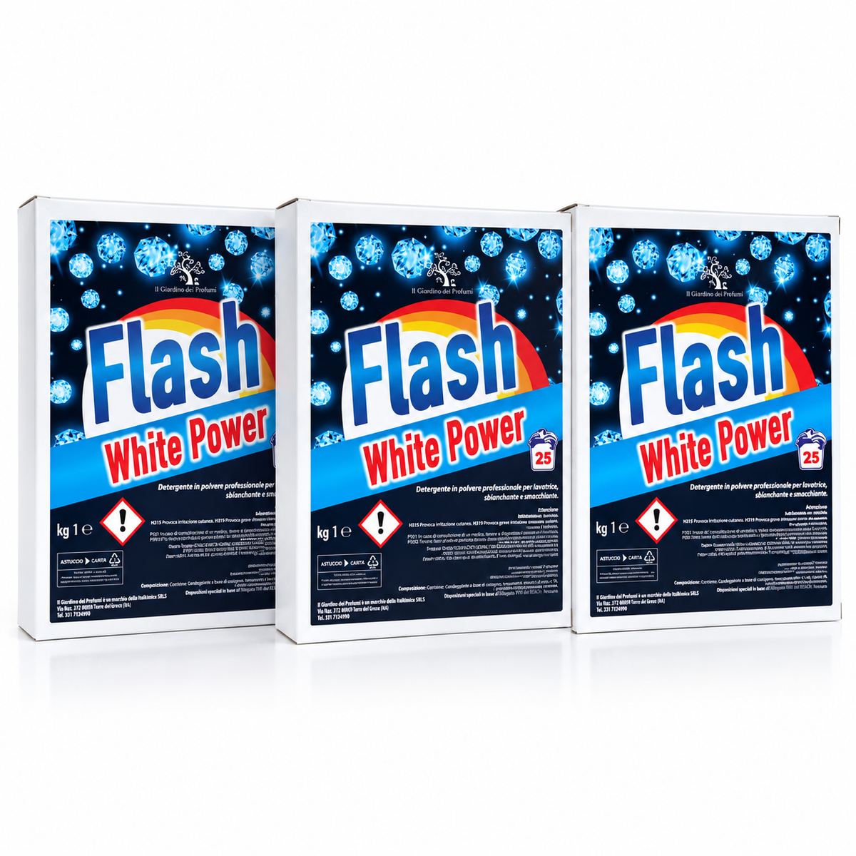SET 3X FLASH WHITE POWER 1 KG – DETERSIVO SBIANCANTE E SMACCHIANTE (Copia)