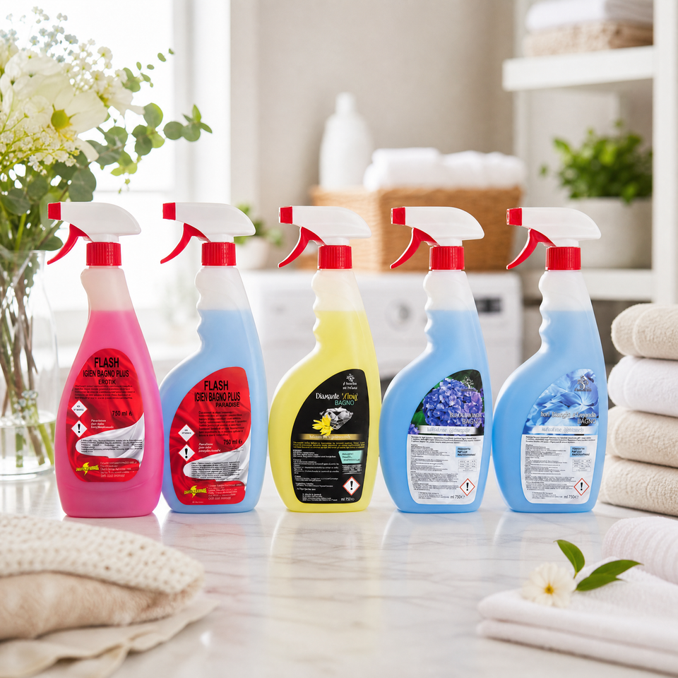 Set Igienizzanti Bagno Profumati – 5 Spray da 750 ml