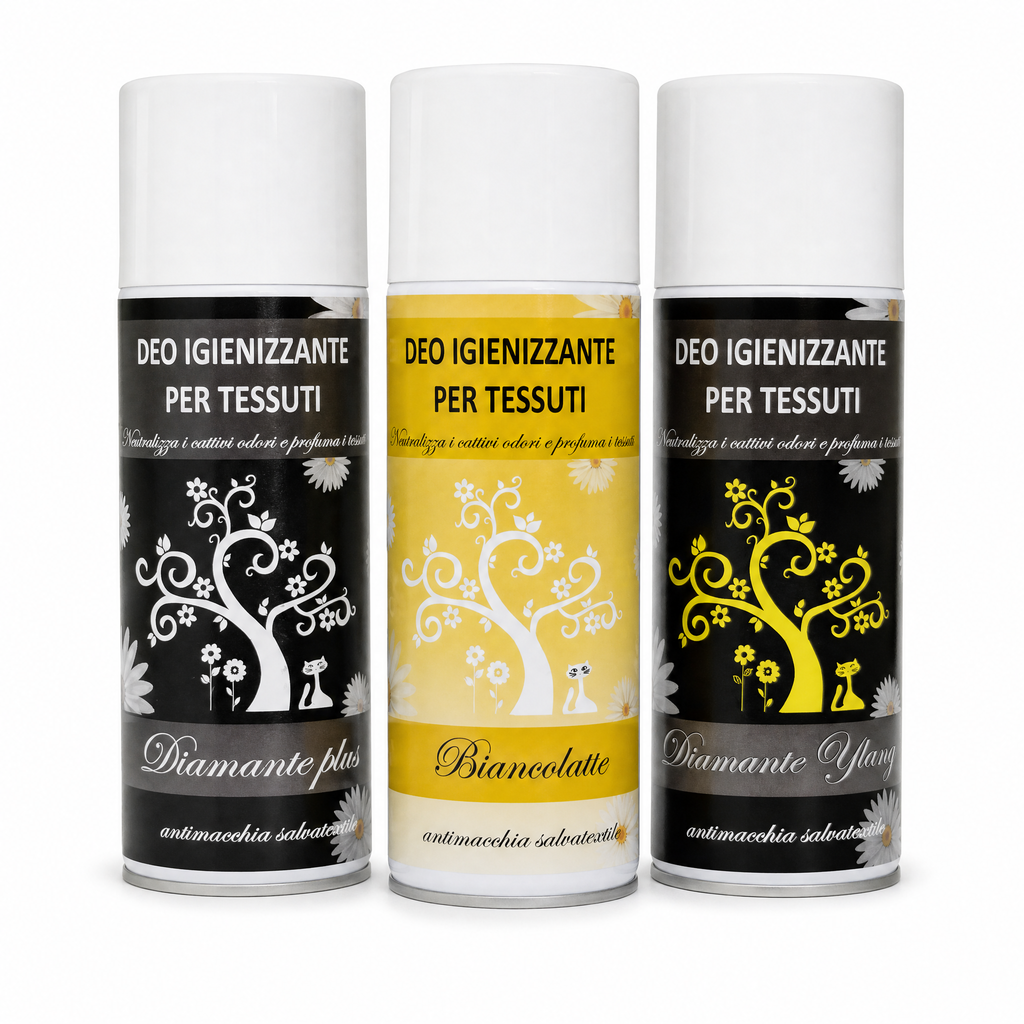 TRIS DEO TESSUTI – DIAMANTE PLUS + BIANCOLATTE + DIAMANTE YELLOW