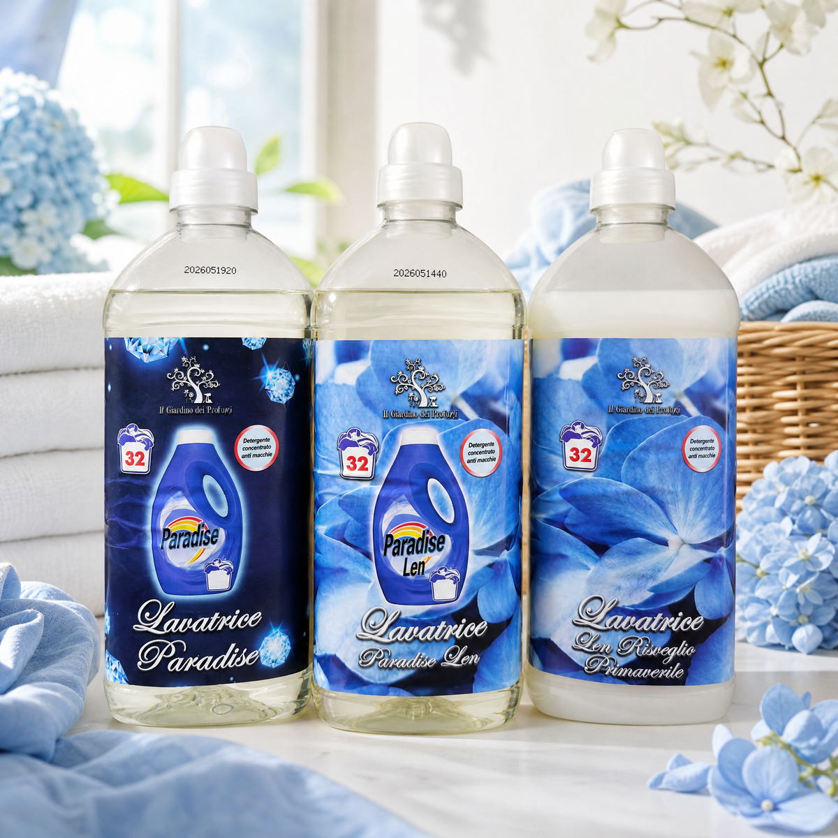 Tris Detersivi Lavatrice Profumati Onda Blu – 96 Lavaggi