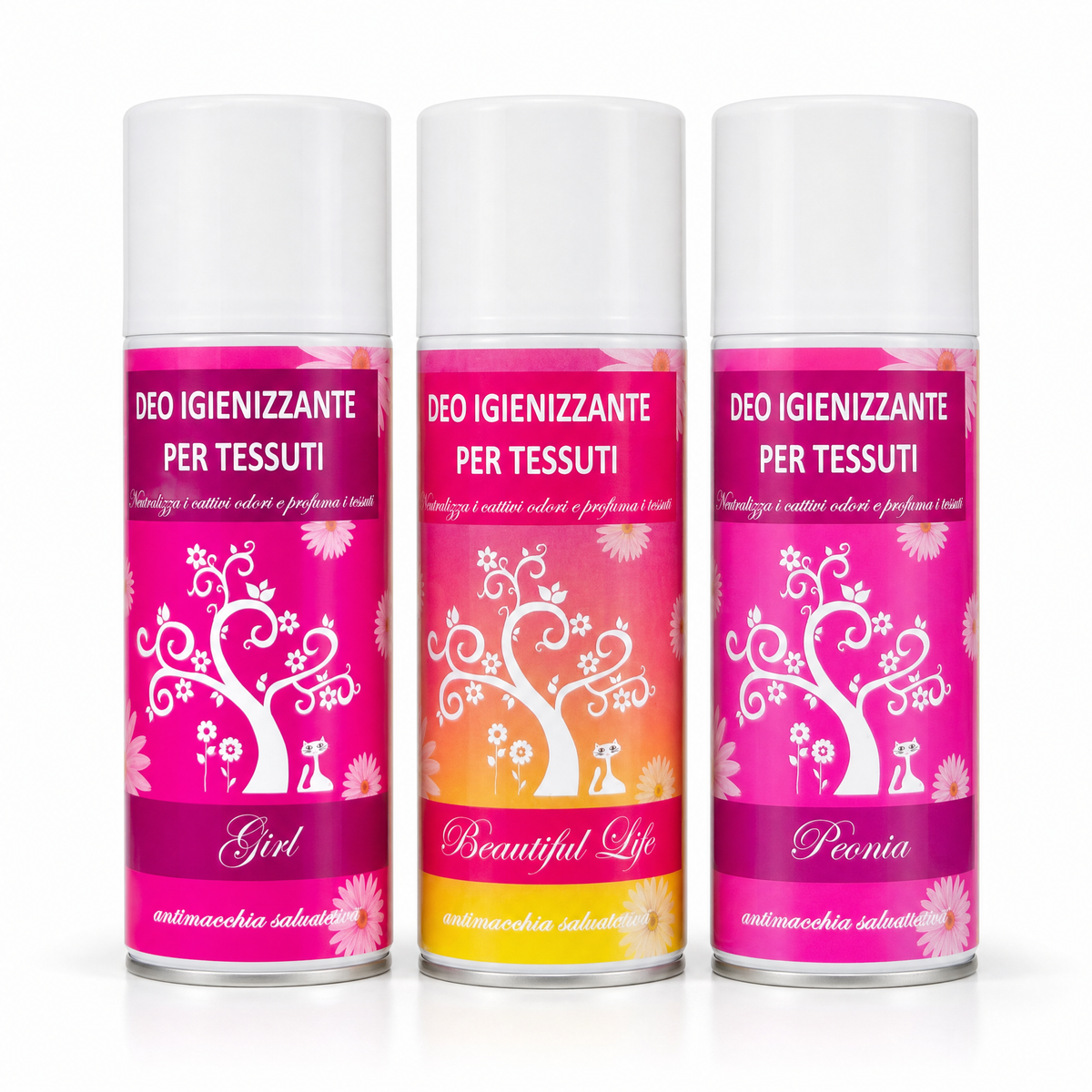TRIS DEO TESSUTI – GIRL + BEAUTIFUL LIFE + PEONIA