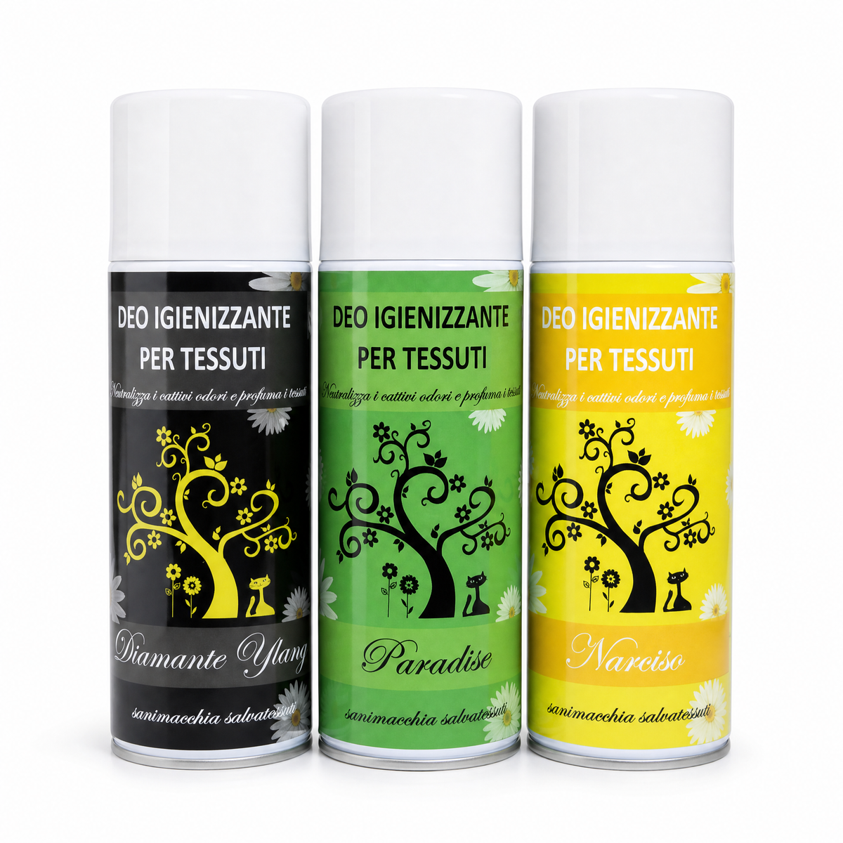 TRIS DEO TESSUTI – DIAMANTE YLANG + PARADISE + NARCISO
