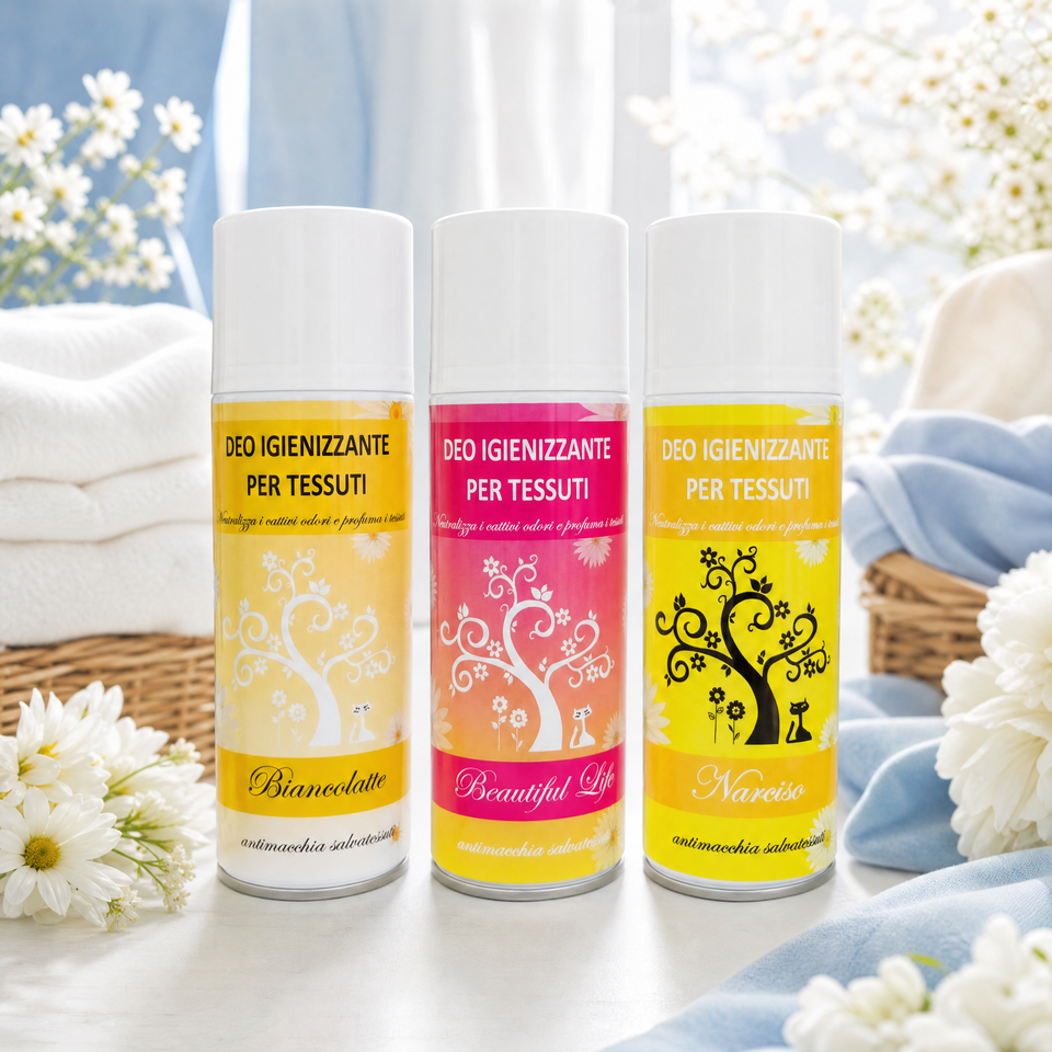 TRIS DEO TESSUTI – BIANCOLATTE  + BEAUTIFUL LIFE + NARCISO