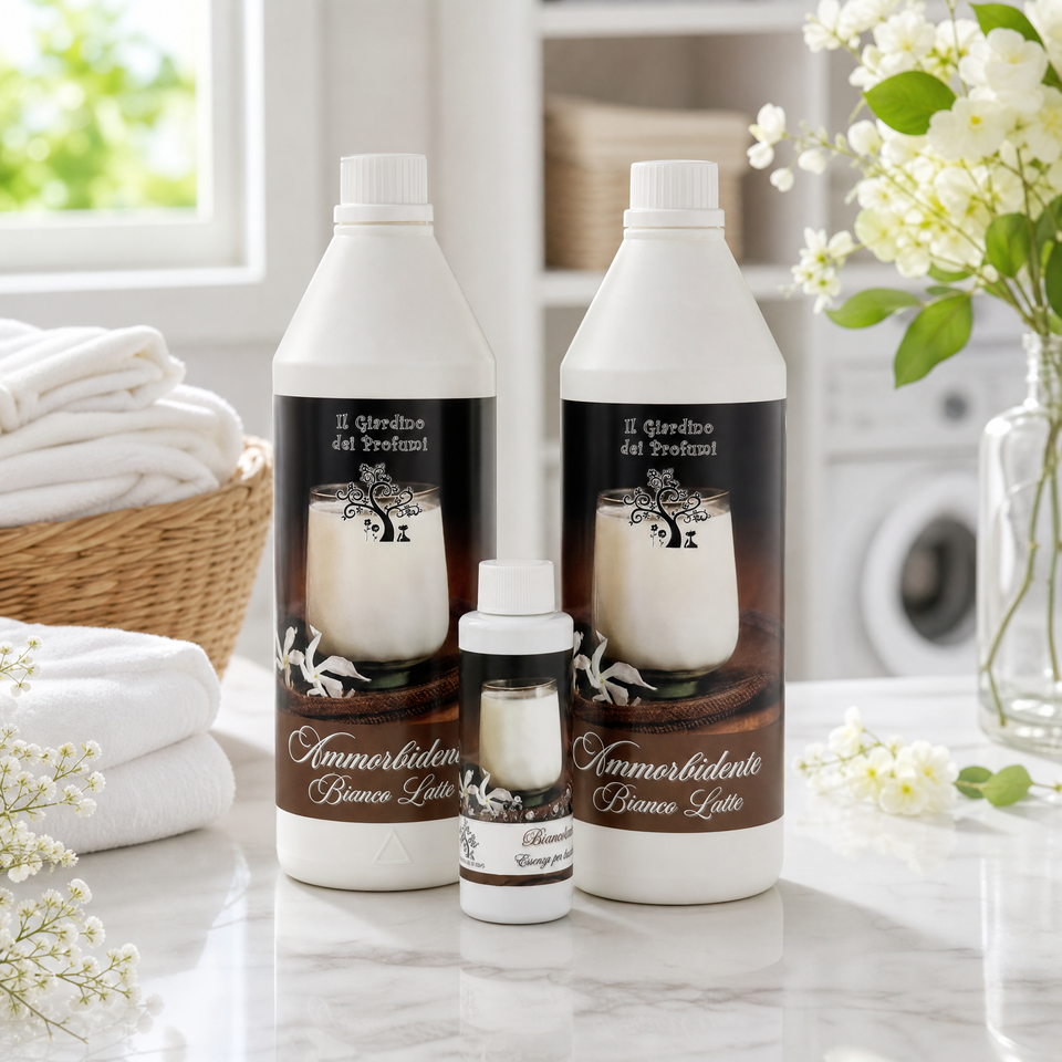 Set Bucato Plus Bianco Latte – 2 Ammorbidenti da 1 L + Essenza Bucato 100 ml