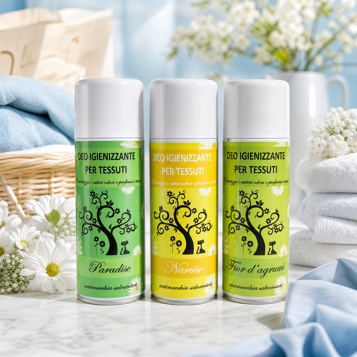 TRIS DEO TESSUTI – PARADISE  + NARCISO + FIOR D'AGRUMI