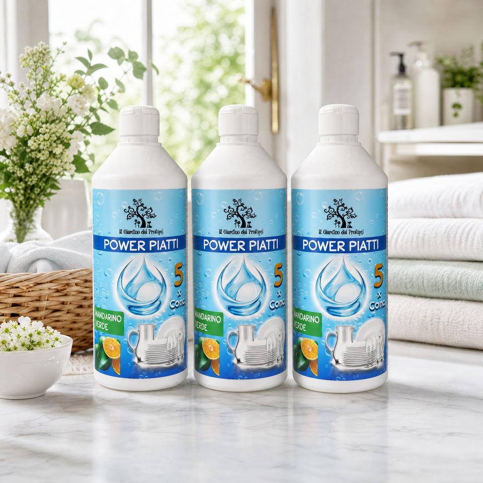 Tris Power Piatti  Mandarino 3 × 750 ml – Detergente Piatti Super Concentrato
