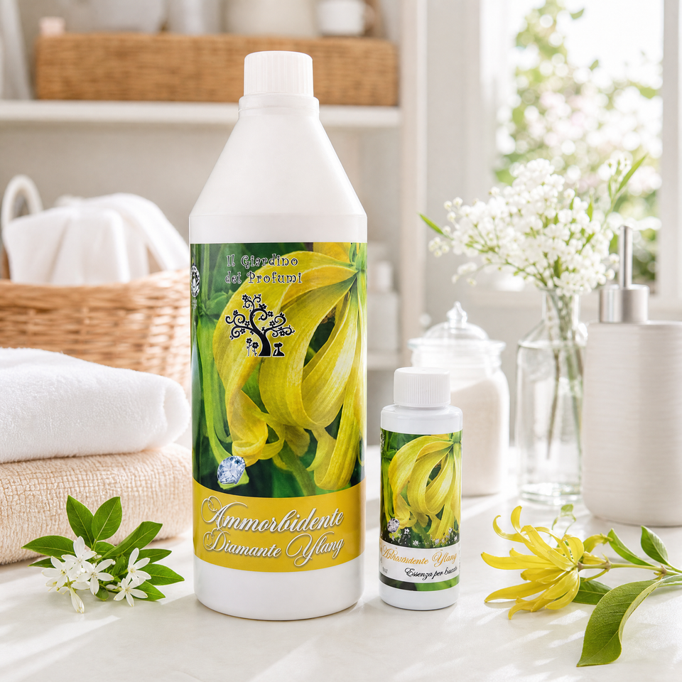 Set Diamante Ylang – Ammorbidente Concentrato 1 L + Essenza Bucato 100 ml