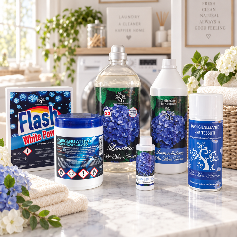 Box Bucato Splendente – Blu Mon Amour | Kit Completo Lavaggio e Profumazione