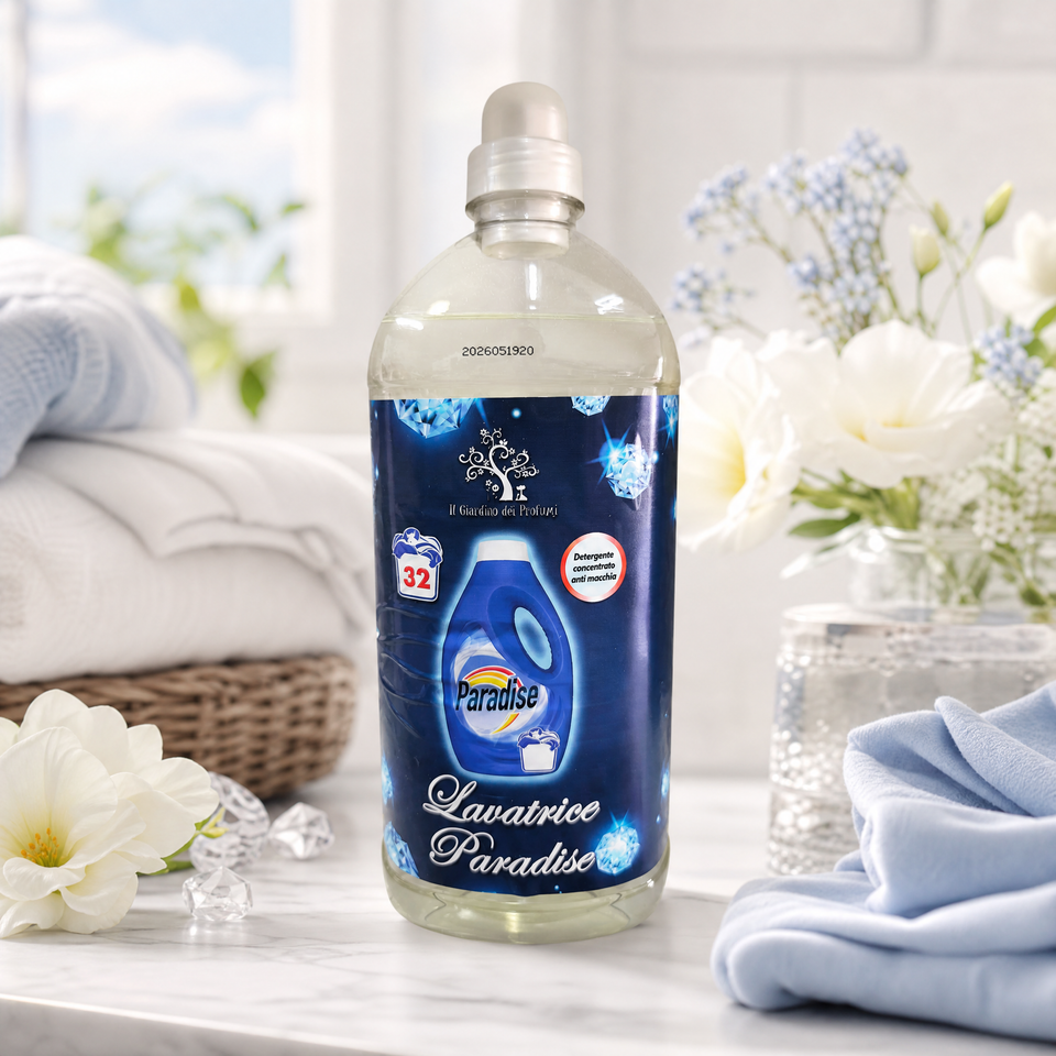 Detersivo Lavatrice Profumato Paradise – Concentrato Smacchiante 32 Lavaggi 1,5L