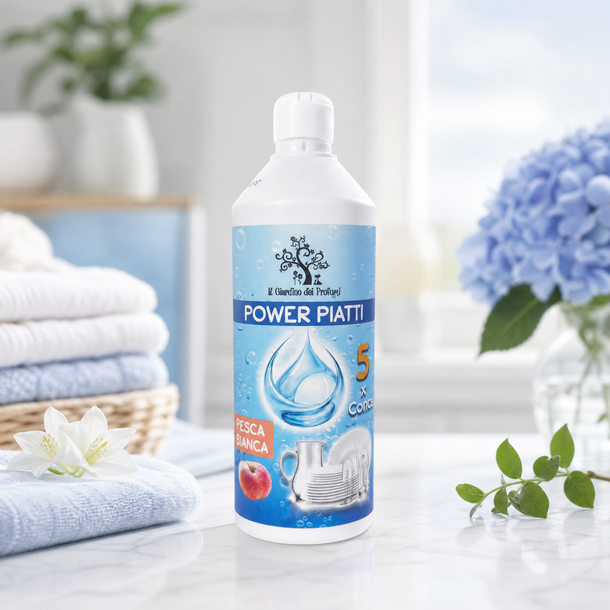 Power Piatti 750 ml – Detergente Piatti Super Concentrato Pesca Bianca